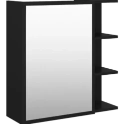 vidaXL - Spiegelkast - Zwart - Bewerkt hout