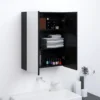 vidaXL - Spiegelkast - Zwart - MDF