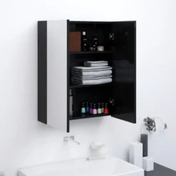 vidaXL - Spiegelkast - Zwart - MDF