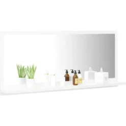 vidaXL - Spiegel - Wit - Bewerkt hout - 90 x 10.5 x 37 cm