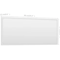 vidaXL - Spiegel - Wit - Bewerkt hout - 90 x 1.5 x 37 cm