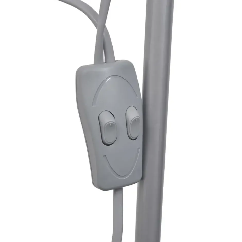 vidaXL - Staande Lamp - Grijs - Staal
