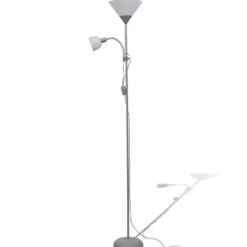 vidaXL - Staande Lamp - Grijs - Staal