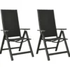 vidaXL - Stapelbare Stoel - Zwart - Aluminium - 2 stuks