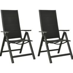 vidaXL - Stapelbare Stoel - Zwart - Aluminium - 2 stuks
