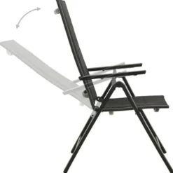 vidaXL - Stapelbare Stoel - Zwart - Aluminium - 2 stuks