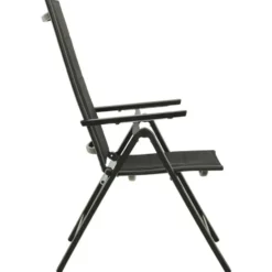vidaXL - Stapelbare Stoel - Zwart - Aluminium - 2 stuks