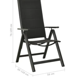 vidaXL - Stapelbare Stoel - Zwart - Aluminium - 2 stuks