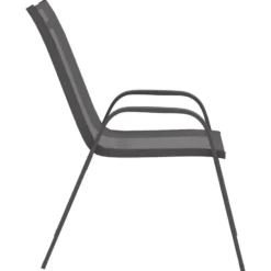 vidaXL - Stapelbare Tuinstoel - Grijs - Stof