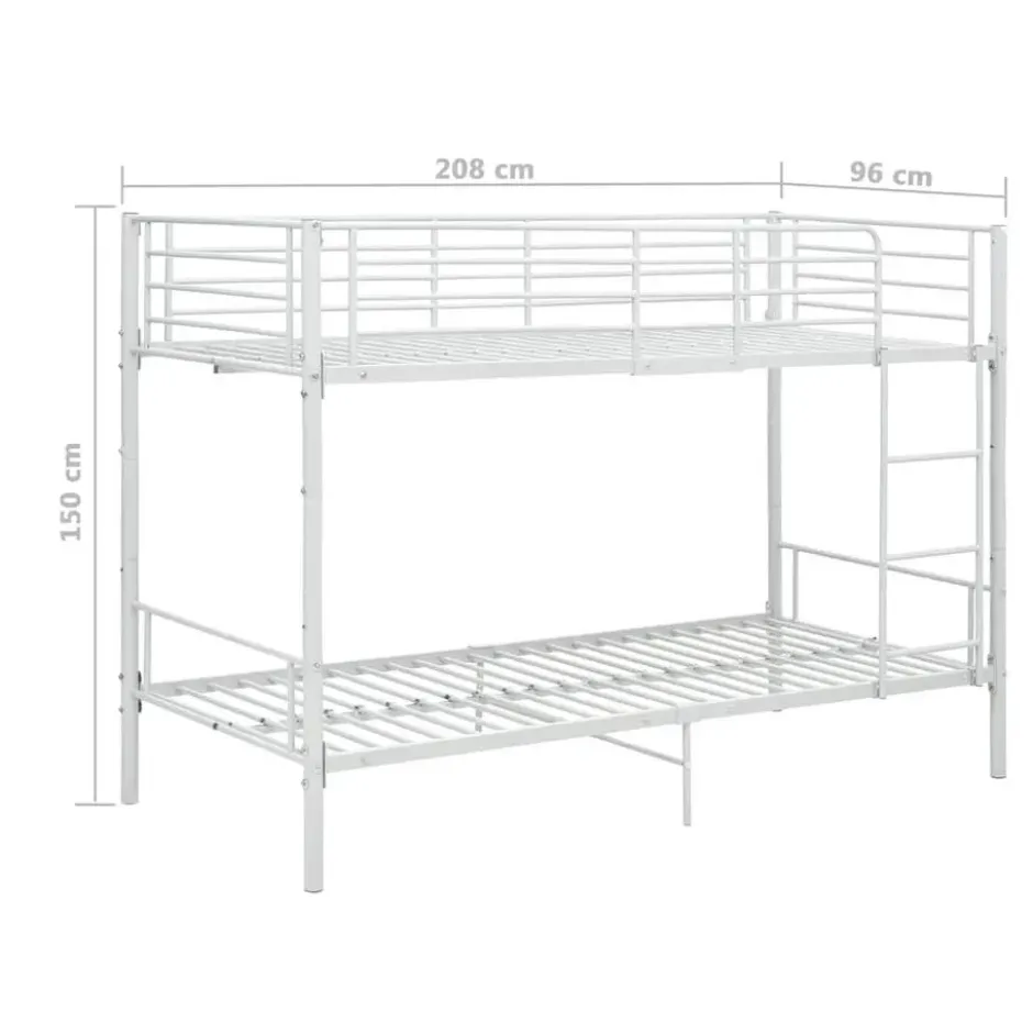 vidaXL - Stapelbed - Wit - metaal - 90x200 cm