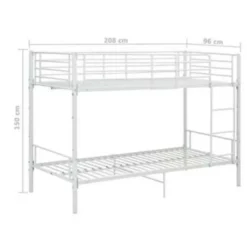 vidaXL - Stapelbed - Wit - metaal - 90x200 cm