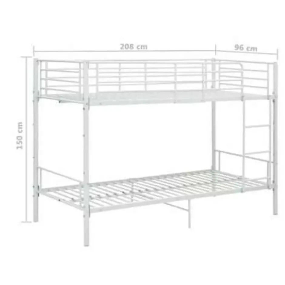 vidaXL - Stapelbed - Wit - metaal - 90x200 cm