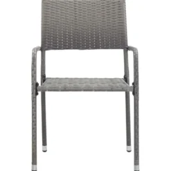 vidaXL - Stapelstoelen - Grijs - Poly rattan - 2 stuks