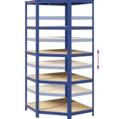 vidaXL - Stellingkast - Blauw - Staal