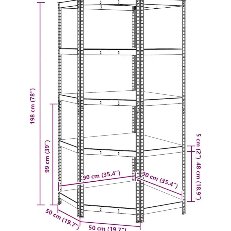 vidaXL - Stellingkast - Blauw - Staal