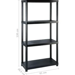 vidaXL - Stellingkast - Zwart - Kunststof