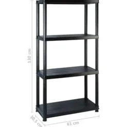 vidaXL - Stellingkast - Zwart - Kunststof