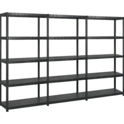 vidaXL - Stellingkast- Zwart - Kunststof