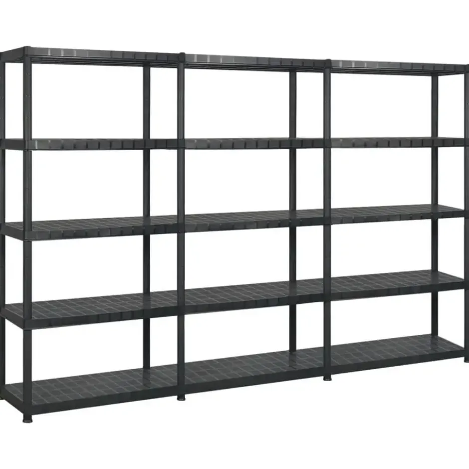 vidaXL - Stellingkast- Zwart - Kunststof