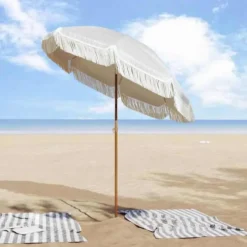 vidaXL - Strandparasol - Grijs - Polyester