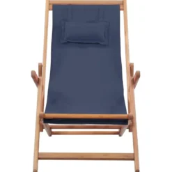 vidaXL - Strandstoel - Blauw - Stof