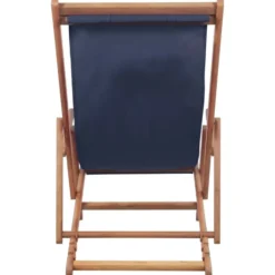 vidaXL - Strandstoel - Blauw - Stof