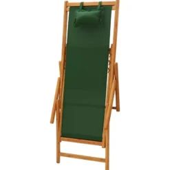 vidaXL - Strandstoel - Groen - Stof