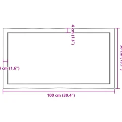 vidaXL - Tafelblad - Bruin - Eikenhout - 100 x 50 x 4 cm
