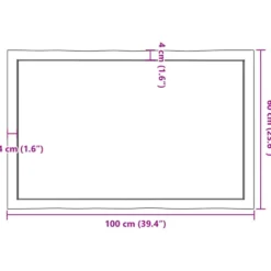 vidaXL - Tafelblad - Bruin - Eikenhout - 100 x 60 x 4 cm