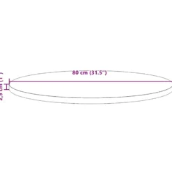 vidaXL - Tafelblad - Bruin - Grenenhout - Ø 80 x 2.5 cm