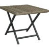 vidaXL - Tafel inklapbaar - Grijs - Poly rattan - 45x35x32 cm