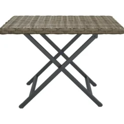 vidaXL - Tafel inklapbaar - Grijs - Poly rattan - 45x35x32 cm