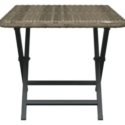 vidaXL - Tafel inklapbaar - Grijs - Poly rattan - 45x35x32 cm