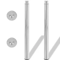 vidaXL - Tafelpoot - Zilver - IJzer - 2 stuks