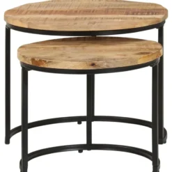 vidaXL - Tafeltje - Bruin - Hout - Ø 40 x 34 cm - 2 stuks