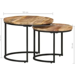 vidaXL - Tafeltje - Bruin - Hout - Ø 40 x 34 cm - 2 stuks