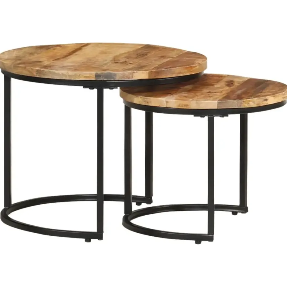 vidaXL - Tafeltje - Bruin - Hout - Ø 40 x 34 cm - 2 stuks