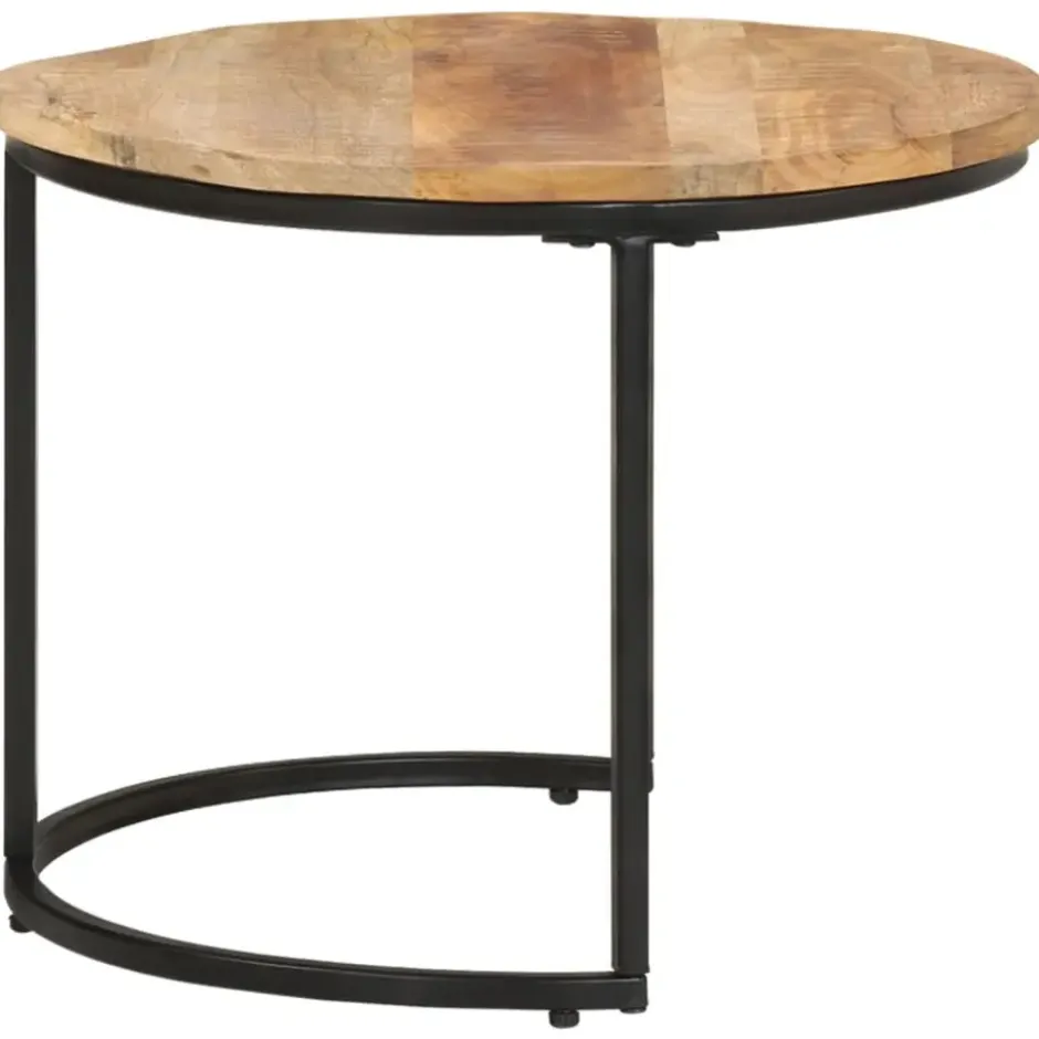 vidaXL - Tafeltje - Bruin - Hout - Ø 40 x 34 cm - 3 stuks