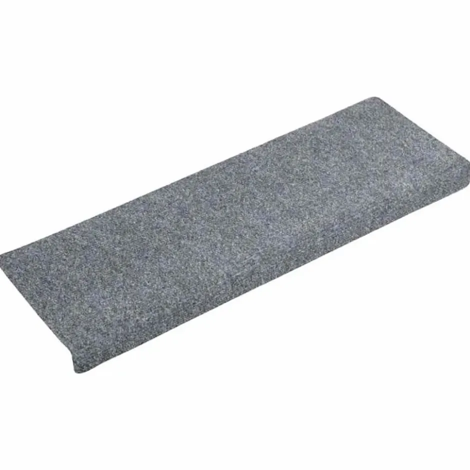vidaXL - Tapijt Traptrede - Grijs - Polypropyleen - 5 stuks