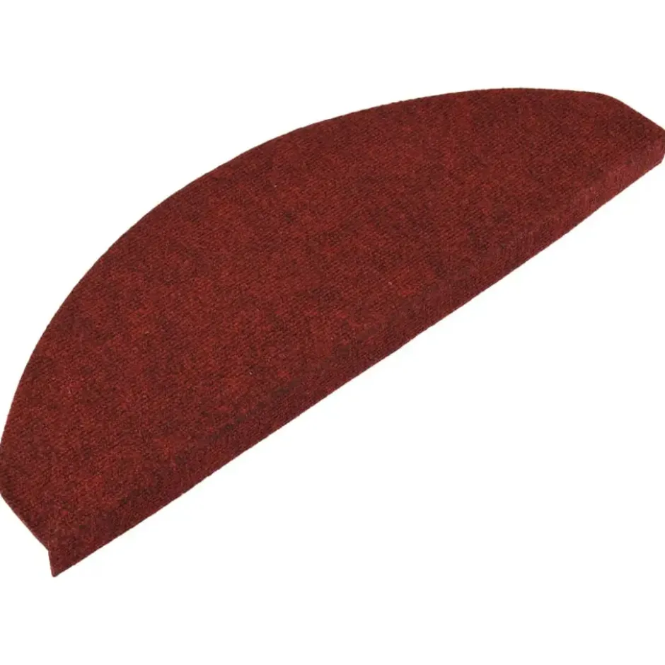 vidaXL - Tapijt Traptrede - Rood - Kunststof - 65 x 22.5 x 3.5 cm - 15 stuks