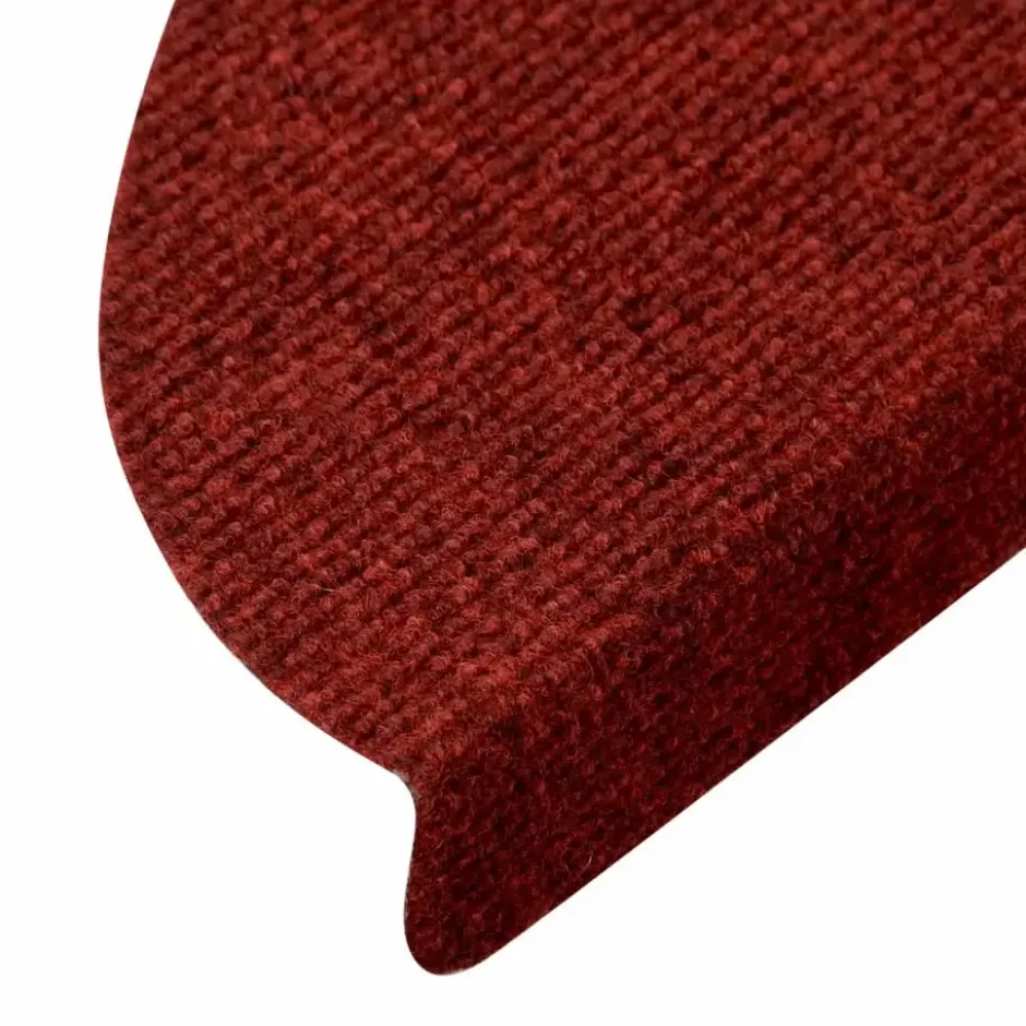 vidaXL - Tapijt Traptrede - Rood - Kunststof - 56 x 17 x 3 cm - 15 stuks