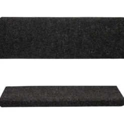 vidaXL - Tapijt Traptrede - Zwart - Polypropyleen - 5 stuks