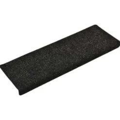 vidaXL - Tapijt Traptrede - Zwart - Polypropyleen - 15 stuks