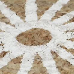 vidaXL - Tapijt - Wit - Jute