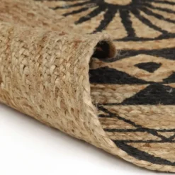 vidaXL - Tapijt - Zwart - Jute