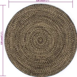 vidaXL Tapijt – Zwart Jute – Natuurlijk Gevlochten Vloerkleed