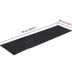 vidaXL - Trapmat - Donkergrijs - Polypropyleen - 76 x 20 cm - 15 stuks