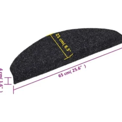 vidaXL - Trapmat - Zwart - Polypropyleen - 65 x 21 x 4 cm - 15 stuks