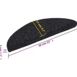 vidaXL - Trapmat - Zwart - Polypropyleen - 56 x 17 x 3 cm - 15 stuks