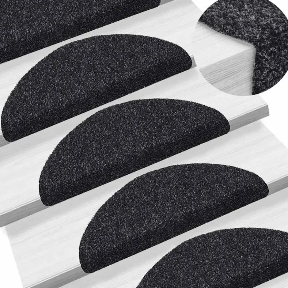 vidaXL - Trapmat - Zwart - Polypropyleen - 56 x 17 x 3 cm - 5 stuks